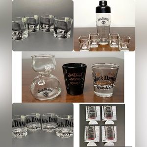 Lot Of 20 VTG Jack Daniel’s Whiskey Mixed Glass Cups/ Shot Glass/ Koozie Shaker